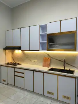 Melayani pembuatan kitchen almunium single layer dan doubel layer