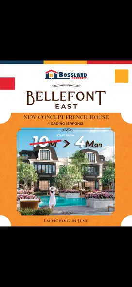 Dijual rumah cluster Elit Bellefont  The springs summarecon serpong