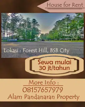 Sewa Murah Rumah 1LT Forest Hill BSB City
