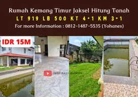 Jual Cepat Rumah 919mtr Kemang Timur Jaksel hitung tanah