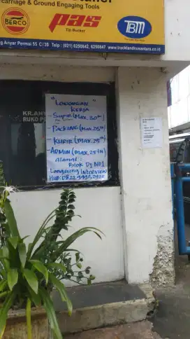 Lowongan Kerja supir, kurir, packing, admin