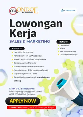Lowongan Kerja Marketing & Sales