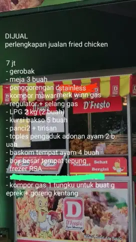 Dijual borongan perlengkapan jualan fried chicken