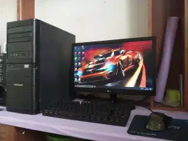 Pc gaming fullset (intel core i5 + ram 8gb + monitor 19inch) siap pake