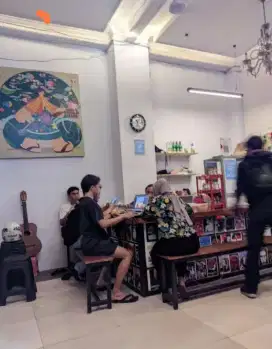 Meja bar L knock down bekas warkop jual set