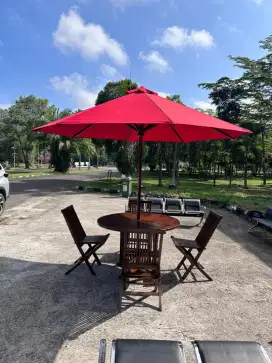 Payung lengkap meja kursi hiasan taman . Ready stok Palembang