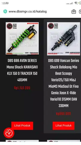 Jual Sobreker Belakang Motor Mio Merk DBS Original