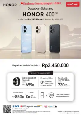 HONOR 400 5G ERAFONE KEMBANGAN UTARA