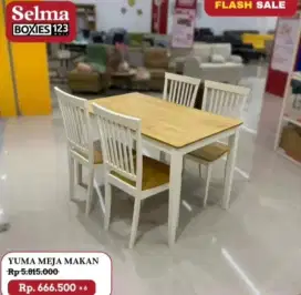 Meja Makan Kayu Solid