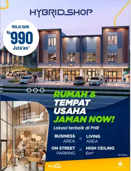 Dijual Ruko Murah Strategis Kawasan Ramai di Hybridshop By PHR