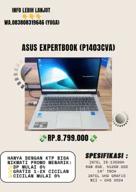 Promo cicilan Laptop Asus Expertbook