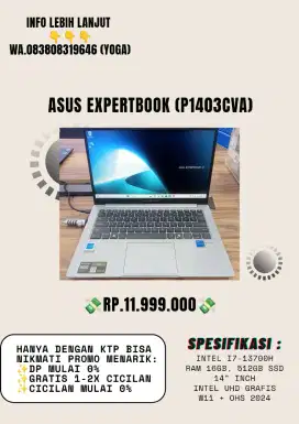 Promo cicilan Laptop Asus ExpertBook
