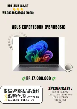 Promo cicilan laptop asus ExpertBook spek gaming