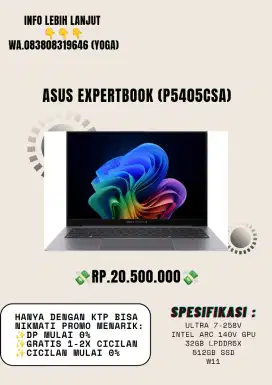 Promo cicilan Laptop spek gaming Asus ExpertBook