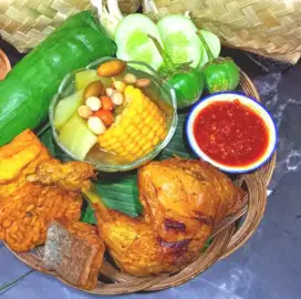 Nasi timbel komplit