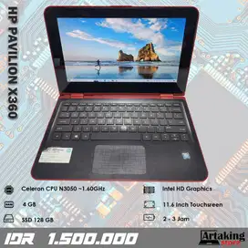 Layar Sentuh - Hp Pavilion X360 - Celeron N3050 - Ram 4 GB - Sudah SSD