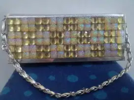 Tas Pesta Bling-Bling Silver-Gold
