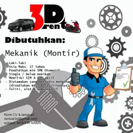 DICARI MEKANIK MONTIR MOBIL YANG SERIUS BEKERJA