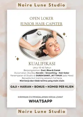 Lowongan Kerja Junior Hair Capster Terapis Loker Jakarta Timur