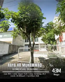 DIJUAL BANGUNAN KOMERSIAL JL RAYA HR MUHAMMAD
