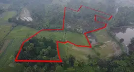 Tanah Kebun Durian + Rumah villa + Kolam Ikan + Sawah Dijual Murah
