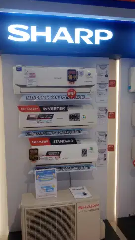 SHARP AC 2 PK JTECH INVERTER HANYA 7,8 JT FREE INSTALASI DAN MATERIAL