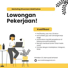 LOWONGAN KERJA MARKETING MOBIL BEKAS