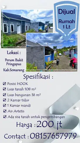 Dijual Cepat BU Rumah di Perum Bukit Pringapus