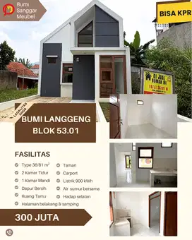 Rumah ready stock di Kav BSM Bumi Langgeung bisa KPR Bank