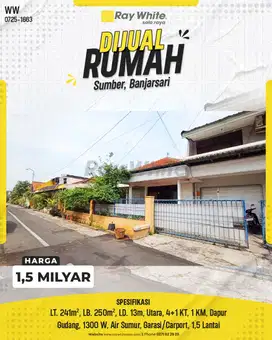Dijual Rumah 1 Lantai Di Sumber Banjarsari Tengah Kota Solo