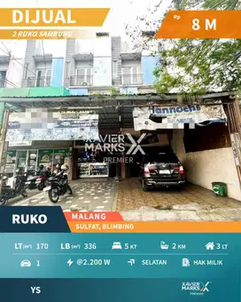 Dijual Ruko Super Strategis di Nol Jalan Sulfat Blimbing, Malang