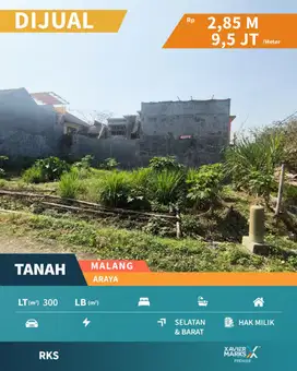 Properti Langka Dijual Tanah Hook di Araya Malang Kawasan Elite