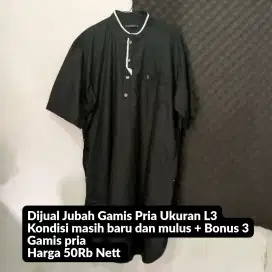 Gamis Pria Warna Hitam Merk Al Luthfi Collection by HRS