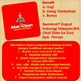 Lowongan kerja pegawai laundry