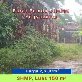 Dijual Tanah Dekat Area Pemda Sleman Siap AJB SHM Pekarangan