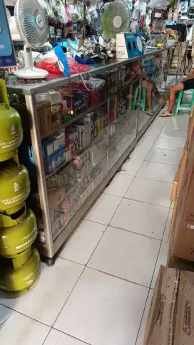 JUAL ETALASE KACA utk sembako/listrik/material/hape murah
