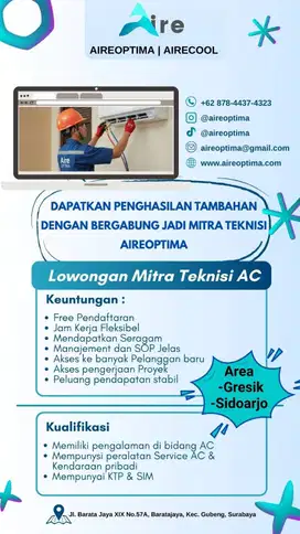 Lowongan Kerja Partner Mitra Teknisi AC