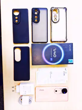 Preloved Vivo V40 5G 12/256GB, Ceramic Peach, Mulus Like New, Garansi