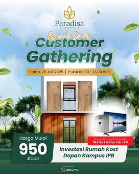 Investasi Kost Eksklusif Dekat IPB – SHM, Fully Furnished