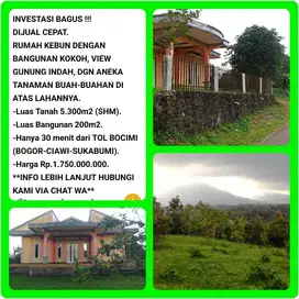 Kebun buah free villa view indah 30 menit dari tol Parungkuda-Sukabumi