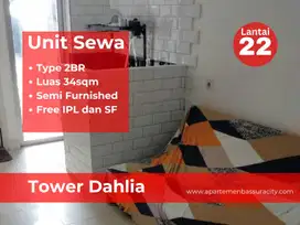 Sewa 2BR semi furnished apartments Bassura City