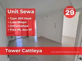 Sewa 2BR Hook Kosongan atas mall apartment Bassura City