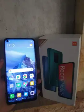 Xiaomi redmi note 9 ram 6+2/128 Gb fullset mulus segel no minus