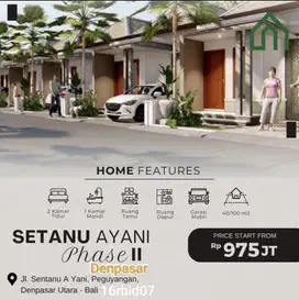 Jual Rumah 1 are Sentanu Peguyangan Denpasar Bali