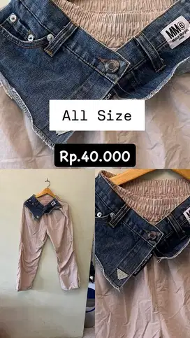 Celana Cargo Mix Jeans
