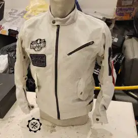 Jaket Motor Riding RnW Rabbit and Wheels Regular White Ivory Size S
