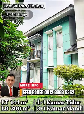 Rumah bagus & siap huni di cluster depan kota wisata Cibubur