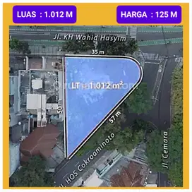 Tanah 1012m Menteng ,Jl.Wahid Hasyim Jakarta Pusat.