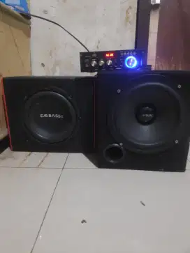 Subwofer embassy 8inc wofer audax 8inc plus ampli Bluetooth