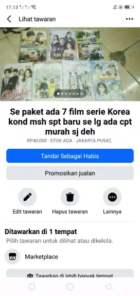 Se paket ada 7 kaset film serie Korea kond spt baru hrg murah sj cpt
